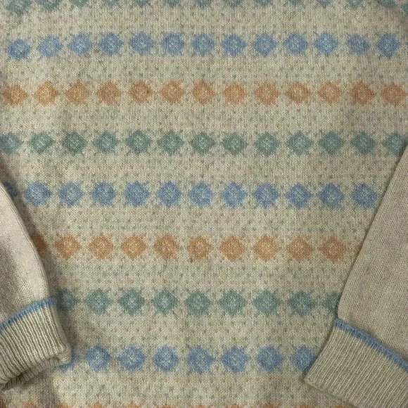 Vintage Jantzen Sweater XL 90s Geometric USA Made Roundneck Wool Blend - Picture 2 of 5